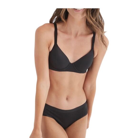 SMOOTHEZ by Aerie Full Coverage Lightly Lined Bra NWT Flexible Wire Black Sz 32B - Picture 1 of 14